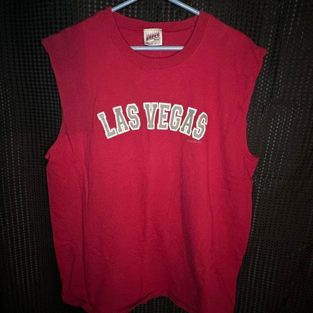 Vintage Red Las Vegas Sleeveless Shirt